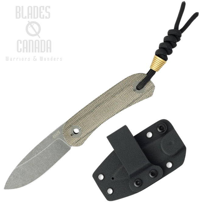 Knafs Lander 4 Fixed Blade Knife, 14C28N Moondust, Micarta, Kydex Sheath, 00394